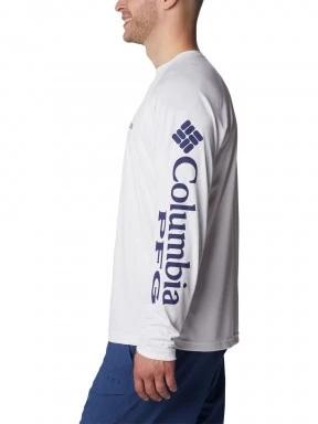 Columbia Terminal Tackle LS Shirt férfi hosszú ujjú sport póló fehér színben 3