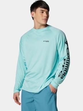 Columbia Terminal Tackle LS Shirt férfi hosszú ujjú sport póló zöld színben 3