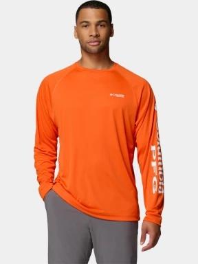 Columbia Terminal Tackle Long Sleeve Shirt férfi hosszú ujjú sport póló narancssárga színben 1