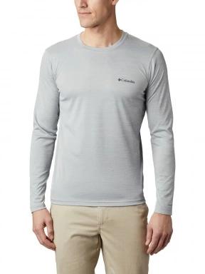 Columbia Zero Rules Long Sleeve Shirt férfi hosszú ujjú sport póló szürke színben 1