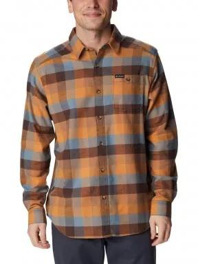Columbia Cornell Woods Flannel Long Sleeve Shirt férfi hosszú ujjú ing barna színben 1