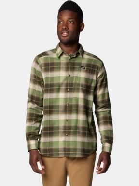 Columbia Cornell Woods Flannel Long Sleeve Shirt férfi hosszú ujjú ing zöld színben 1