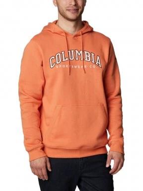Columbia Csc Basic Logo II Hoodie férfi kapucnis pulóver narancssárga színben 1