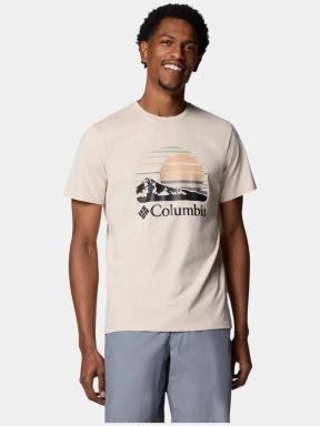 Columbia Path Lake Graphic Tee II férfi rövid ujjú póló homok színben 1