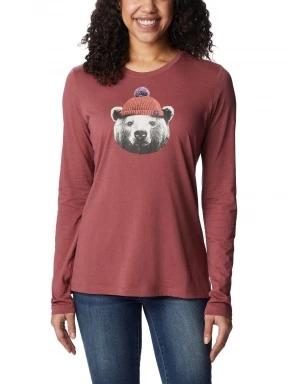 Columbia Hidden Haven Long Sleeve Tee női hosszú ujjú póló piros színben 1