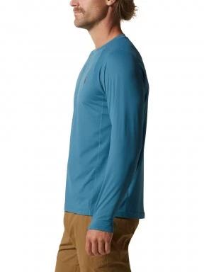Mountain Hardwear Crater Lake Long Sleeve Crew férfi hosszú ujjú sport póló kék színben 3