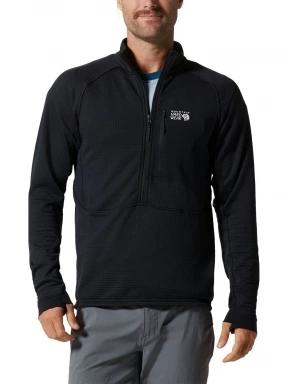 Mountain Hardwear Polartec Power Grid Half Zip Jacket férfi polár pulóver fekete színben 1
