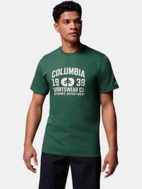 Columbia CSC Seasonal Logo Tee férfi rövid ujjú póló zöld színben 1