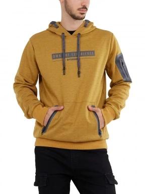 Fundango Force Tech Pullover férfi pulóver barna színben 1
