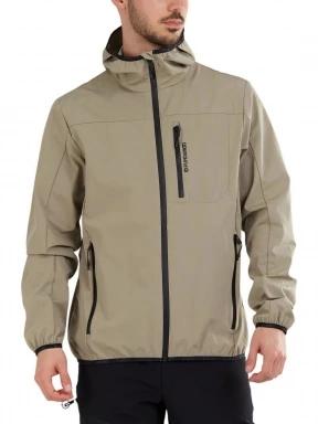 Fundango Alloy Hooded Softshell férfi softshell kabát homok színben 1