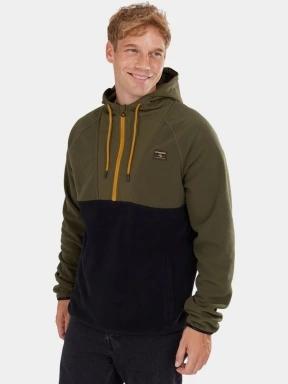 Fundango Carlos Fleece Pullover férfi kapucnis pulóver zöld színben 1