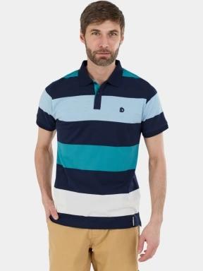 Fundango Incognito Stripe Poloshirt férfi galléros póló kék színben 1
