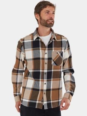 Fundango Harris Shirt férfi hosszú ujjú ing barna színben 1