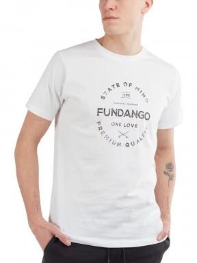 Fundango Basic - T Logo-4 T-shirt férfi rövid ujjú póló fehér színben 1