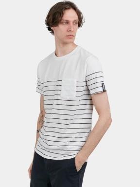 Fundango Jaggy Pocket T-shirt férfi rövid ujjú póló fehér színben 1