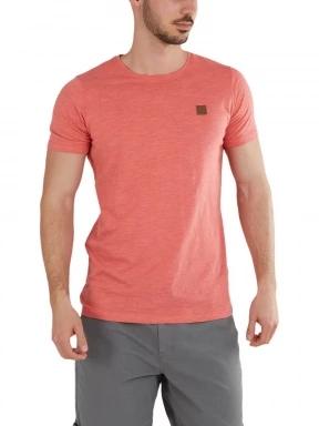 Fundango Jaggy Structured T-Shirt férfi rövid ujjú póló rózsaszín színben 1