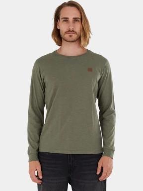 Fundango Justin Longsleeve T-shirt férfi hosszú ujjú póló zöld színben 1