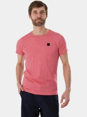 Fundango Jaggy II Structured T-shirt férfi rövid ujjú póló rózsaszín színben 1