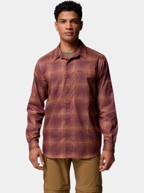 Columbia Silver Ridge Utility Lite Plaid Long Sleeve Shirt férfi hosszú ujjú túraing piros színben 1