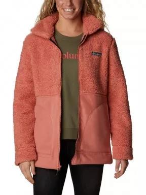 Columbia Winter Pass Sherpa Long Full Zip női polár pulóver rózsaszín színben 1
