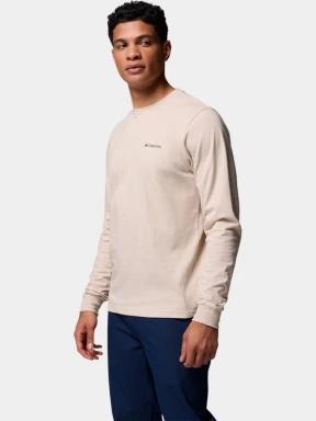 Columbia CSC Seasonal Logo Long Sleeve Tee férfi hosszú ujjú póló homok színben 3