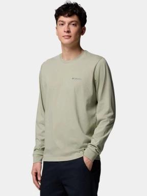 Columbia CSC Seasonal Logo Long Sleeve Tee férfi hosszú ujjú póló zöld színben 3