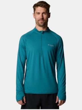 Columbia M Endless Trail 1/2 Zip Mesh Long Sleeve férfi hosszú ujjú sport póló zöld színben 1