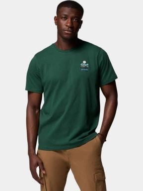 Columbia Explorers Canyon Back Short Sleeve Tee férfi rövid ujjú póló zöld színben 1