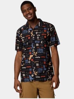 Columbia Pine Canyon Short Sleeve Shirt férfi rövid ujjú ing fekete színben 1