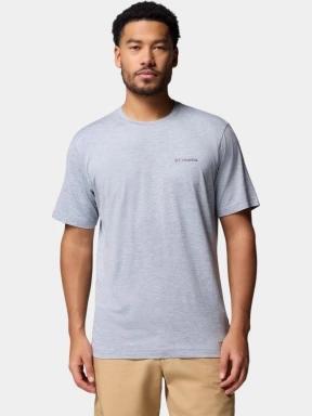 Columbia Kwick Hike Back Graphic Short Sleeve Tee férfi rövid ujjú sport póló szürke színben 1