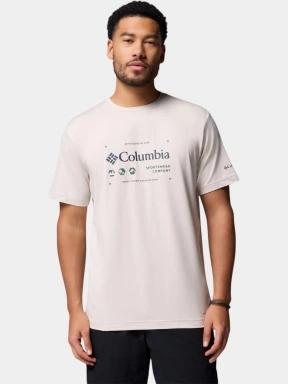 Columbia Kwick Hike Graphic Short Sleeve Tee férfi rövid ujjú sport póló homok színben 1
