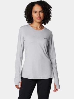 Columbia Sloan Ridge Long Sleeve Shirt női hosszú ujjú sport póló szürke színben 1