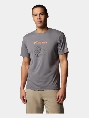 Columbia Zero Rules Light Short Sleeve Graphic Crew férfi rövid ujjú sport póló szürke színben 1