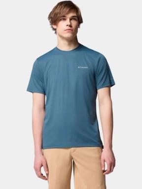 Columbia Tech Trail Utility Short Sleeve Crew férfi rövid ujjú sport póló kék színben 1