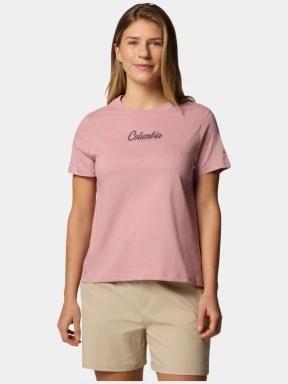 Columbia Rolling Bend Graphic Short Sleeve Shirt női rövid ujjú póló rózsaszín színben 1