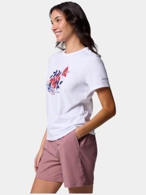 Columbia Sun Trek Graphic Short Sleeve III női rövid ujjú sport póló fehér színben 3