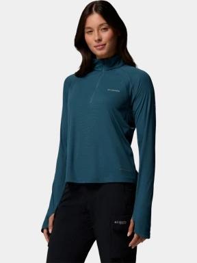 Columbia Stealth Spring Long Sleeve Half Zip Tee női hosszú ujjú sport póló kék színben 3