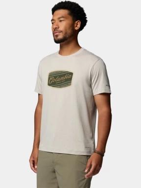 Columbia Parsons Point Short Sleeve Graphic Tee férfi rövid ujjú sport póló homok színben 3