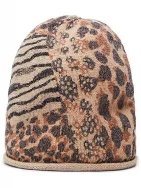 Desigual HAT_ANIMAL PATCH GORRO női kötött sapka barna színben 1