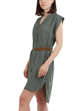 Fundango Mona Dress női ruha oliva színben 1