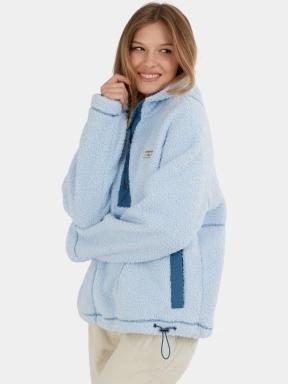 Fundango Juniper Pile Jacket női kapucnis pulóver világoskék színben 1