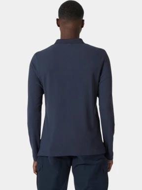 Helly Hansen Crewline Ls Polo férfi hosszú ujjú galléros póló sötétkék színben 3