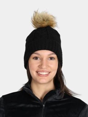 Spyder Plait Pom Hat bojtos sapka fekete színben 1