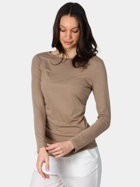 Luhta Luhta Eriksberg női hosszú ujjú póló barna színben 1