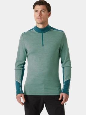 Helly Hansen Lifa Merino Midweight 1/2 Zip férfi aláöltöző felső zöld színben 1