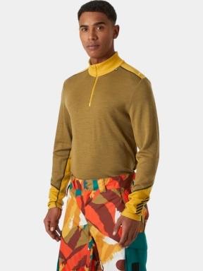 Helly Hansen Lifa Merino Midweight 1/2 Zip férfi aláöltöző felső sárga színben 1