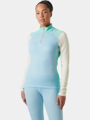Helly Hansen W Lifa Merino Midw 1/2 Zip női aláöltöző felső világoskék színben 1