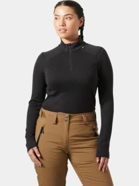 Helly Hansen W Lifa Merino Midw 1/2 Zip női aláöltöző felső fekete színben 1