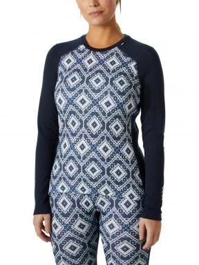 Helly Hansen W Lifa Merino Midw Gra Crew női aláöltöző felső sötétkék színben 1