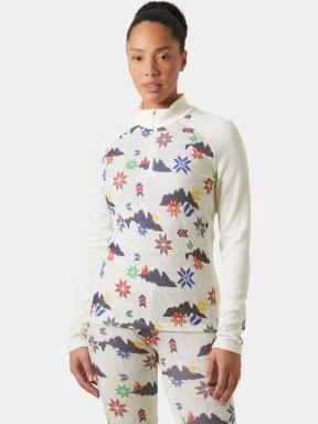 Helly Hansen W Lifa Merino Midw Gra 1/2 Zip női aláöltöző felső fehér színben 1